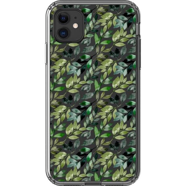 Pretty Watercolor Foliage Clear Phone Cases