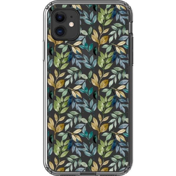 Pretty Watercolor Foliage Clear Phone Cases