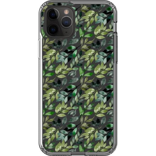 Pretty Watercolor Foliage Clear Phone Cases