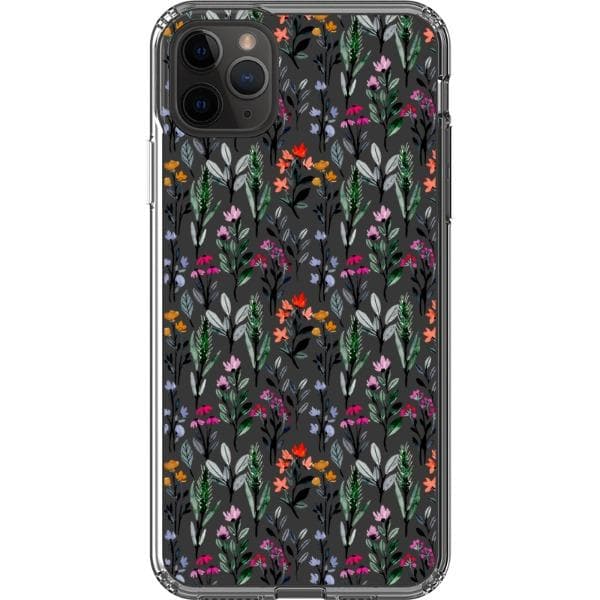 Pretty Watercolor Foliage Clear Phone Cases