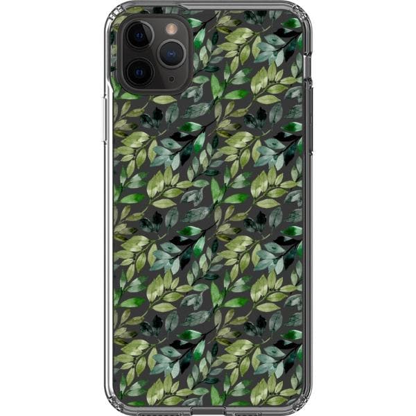 Pretty Watercolor Foliage Clear Phone Cases