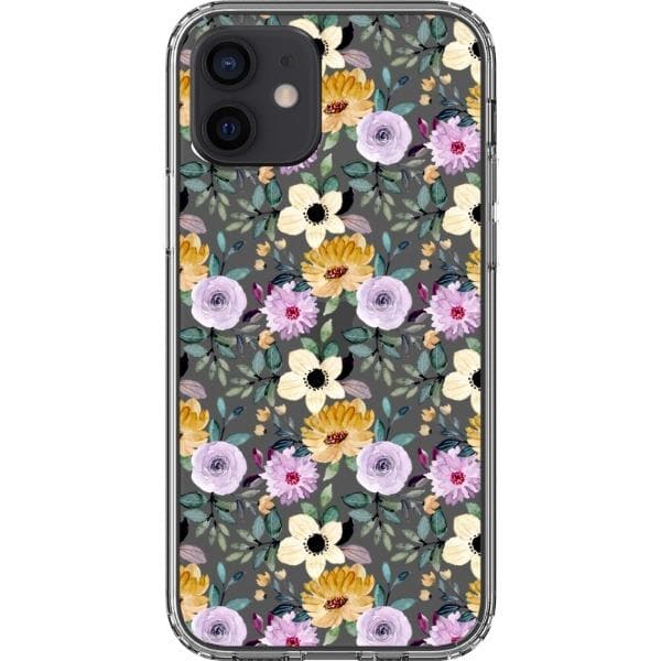 Pretty Watercolor Foliage Clear Phone Cases