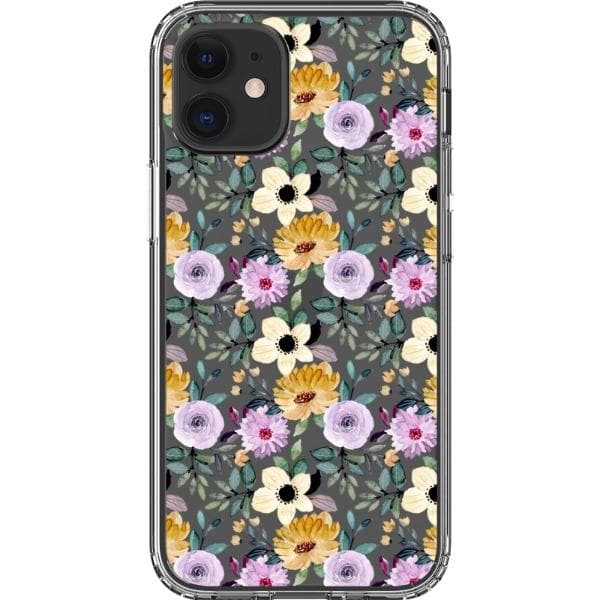 Pretty Watercolor Foliage Clear Phone Cases