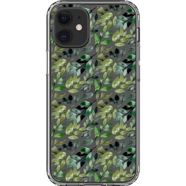 Pretty Watercolor Foliage Clear Phone Cases