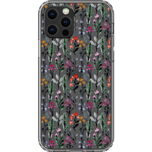 Pretty Watercolor Foliage Clear Phone Cases