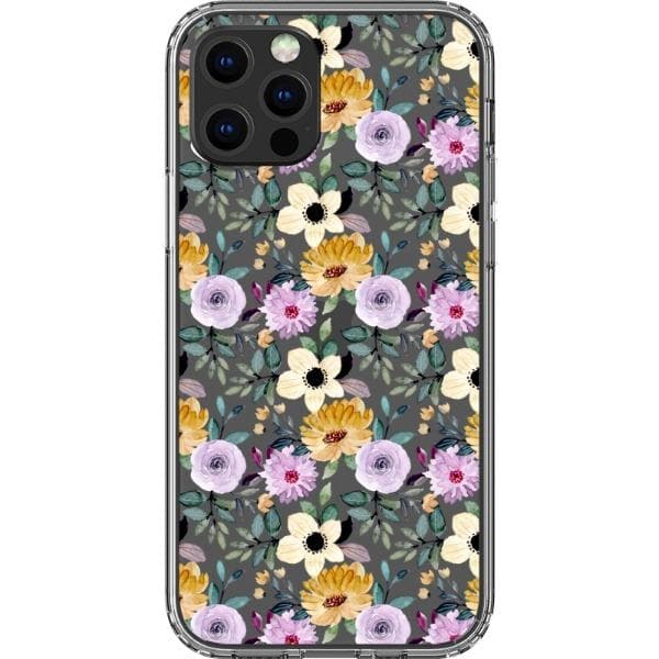 Pretty Watercolor Foliage Clear Phone Cases