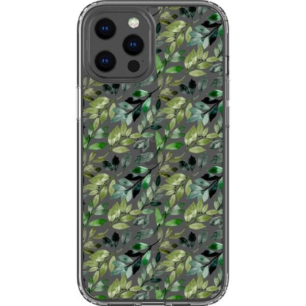 Pretty Watercolor Foliage Clear Phone Cases