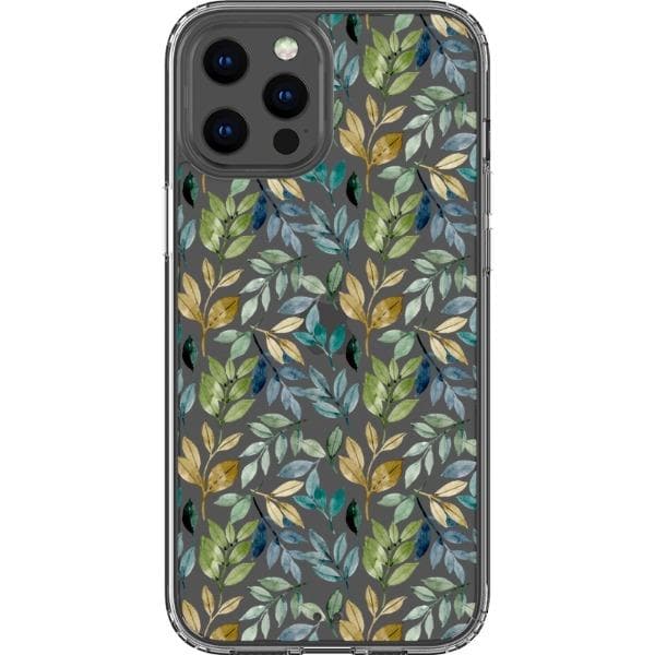 Pretty Watercolor Foliage Clear Phone Cases