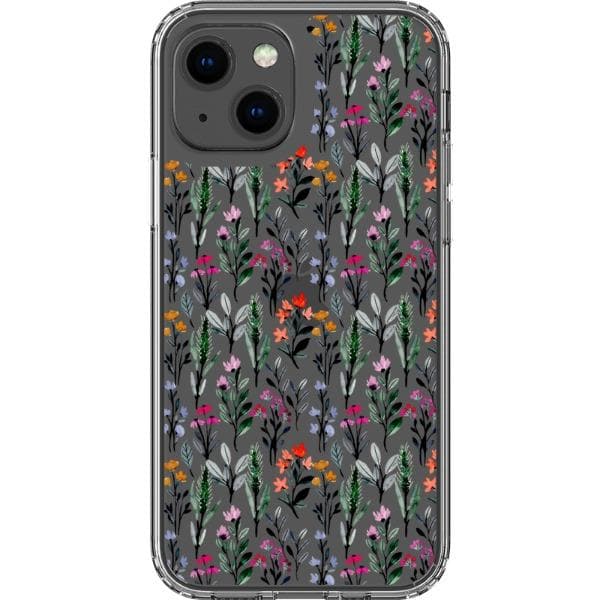 Pretty Watercolor Foliage Clear Phone Cases