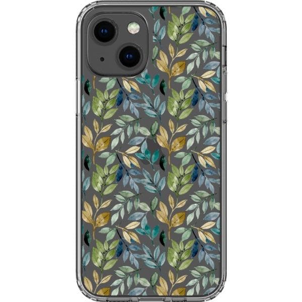 Pretty Watercolor Foliage Clear Phone Cases