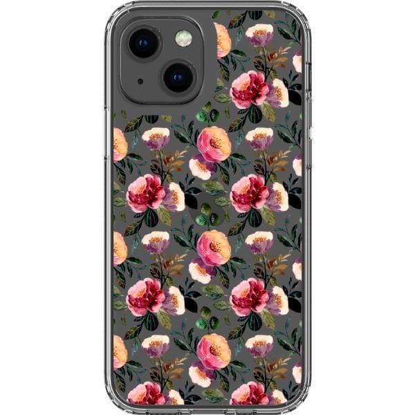 Pretty Watercolor Foliage Clear Phone Cases