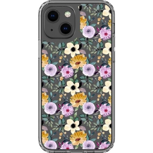 Pretty Watercolor Foliage Clear Phone Cases