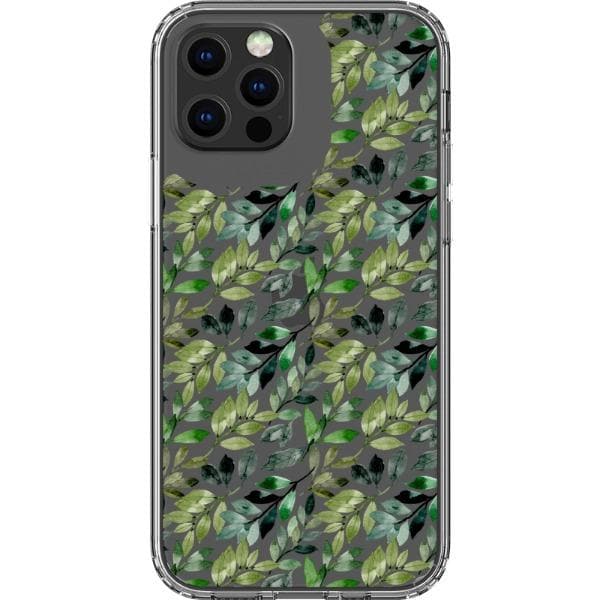 Pretty Watercolor Foliage Clear Phone Cases