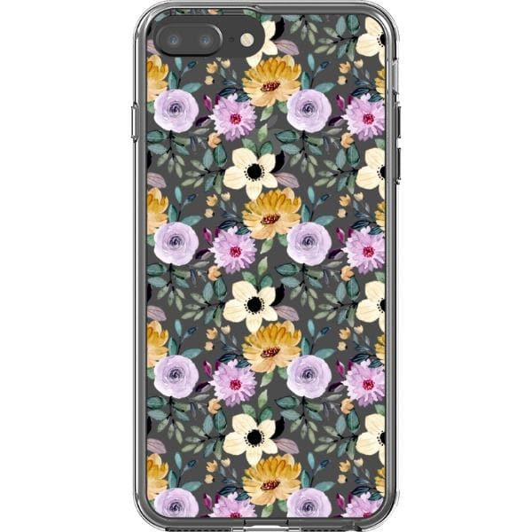 Pretty Watercolor Foliage Clear Phone Cases