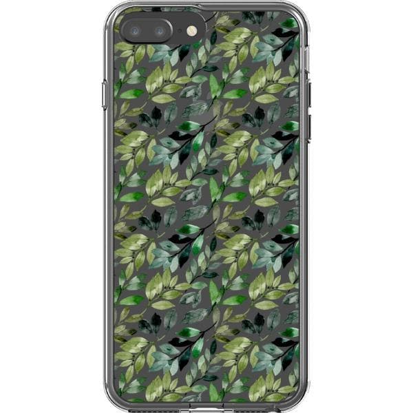 Pretty Watercolor Foliage Clear Phone Cases