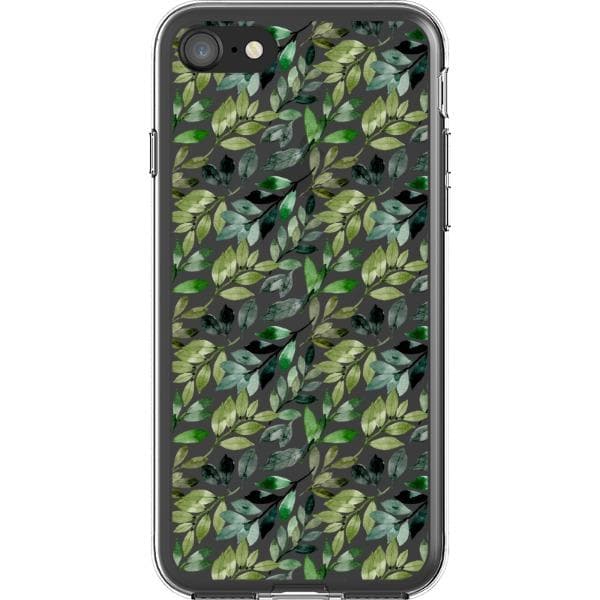 Pretty Watercolor Foliage Clear Phone Cases