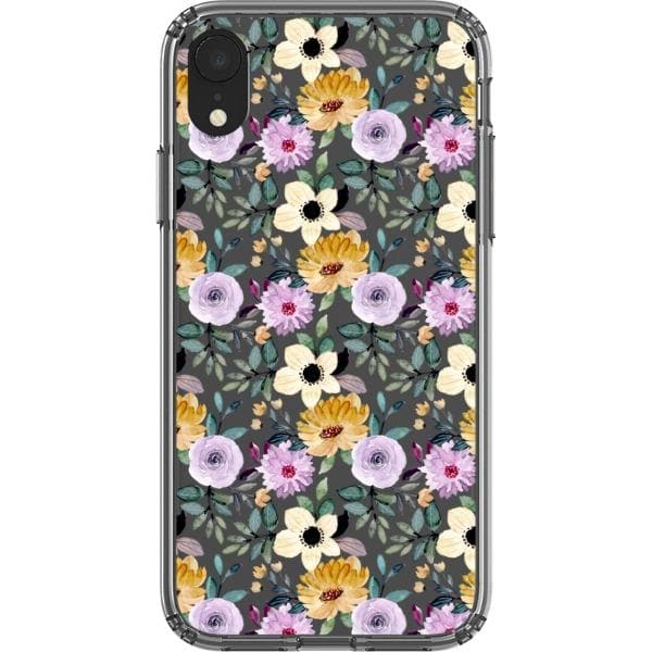 Pretty Watercolor Foliage Clear Phone Cases