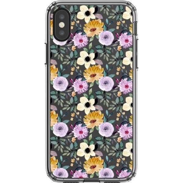 Pretty Watercolor Foliage Clear Phone Cases