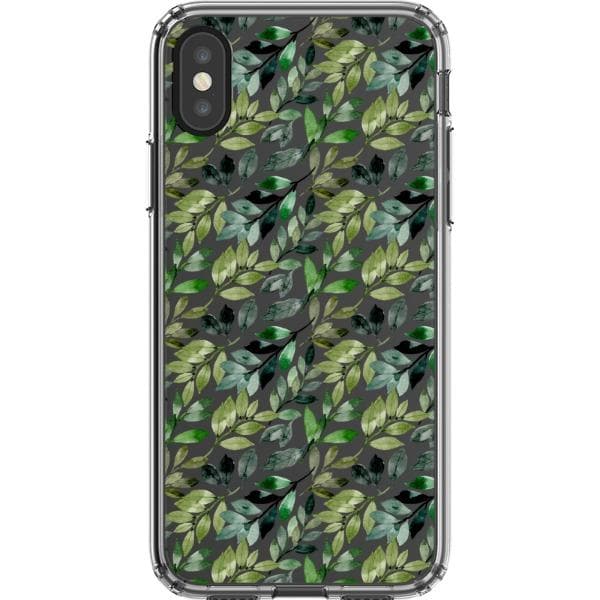 Pretty Watercolor Foliage Clear Phone Cases