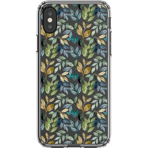 Pretty Watercolor Foliage Clear Phone Cases