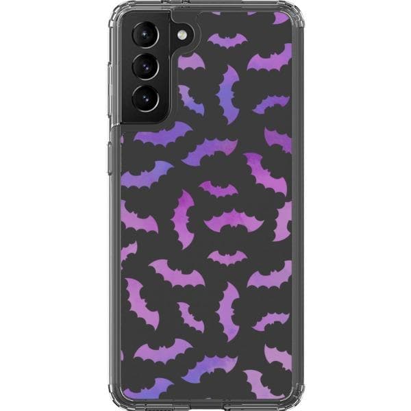 Purple Bats Clear Phone Case