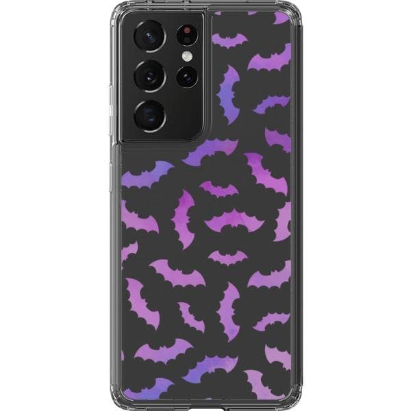 Purple Bats Clear Phone Case