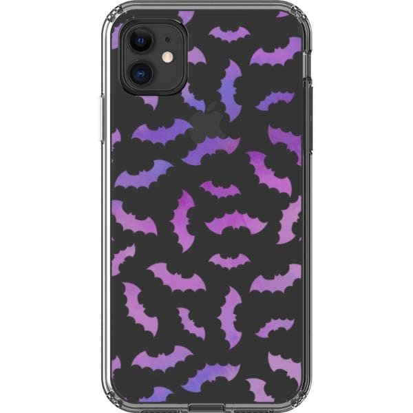 Purple Bats Clear Phone Case