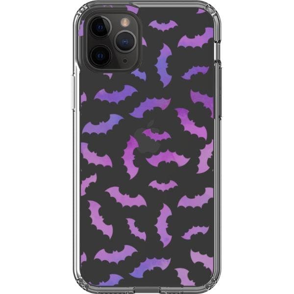 Purple Bats Clear Phone Case