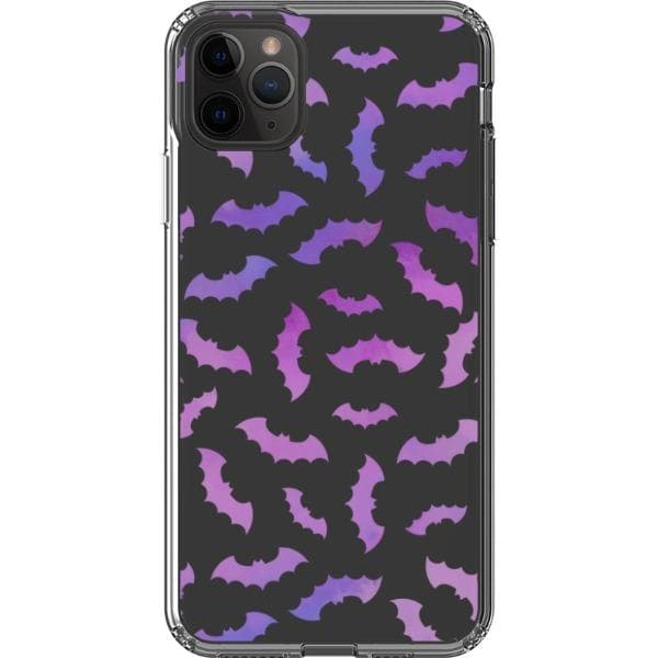 Purple Bats Clear Phone Case