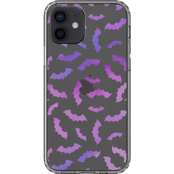 Purple Bats Clear Phone Case