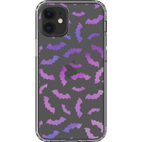 Purple Bats Clear Phone Case