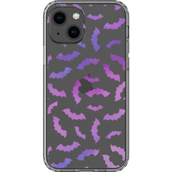 Purple Bats Clear Phone Case