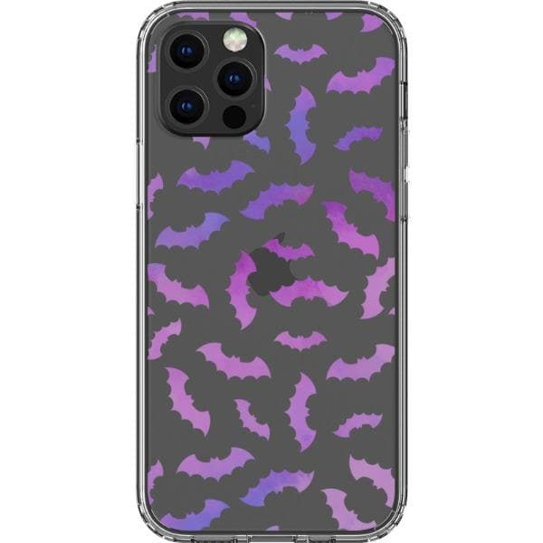 Purple Bats Clear Phone Case