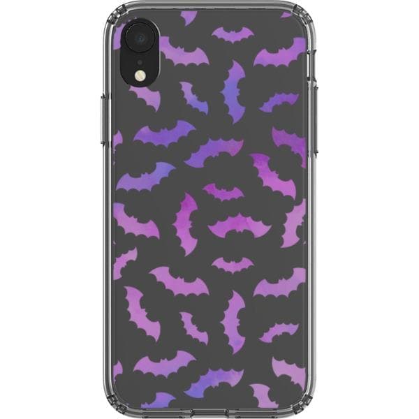 Purple Bats Clear Phone Case