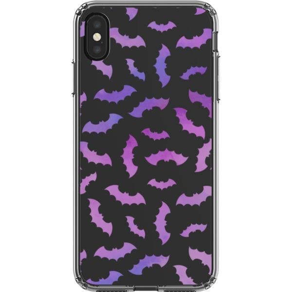 Purple Bats Clear Phone Case