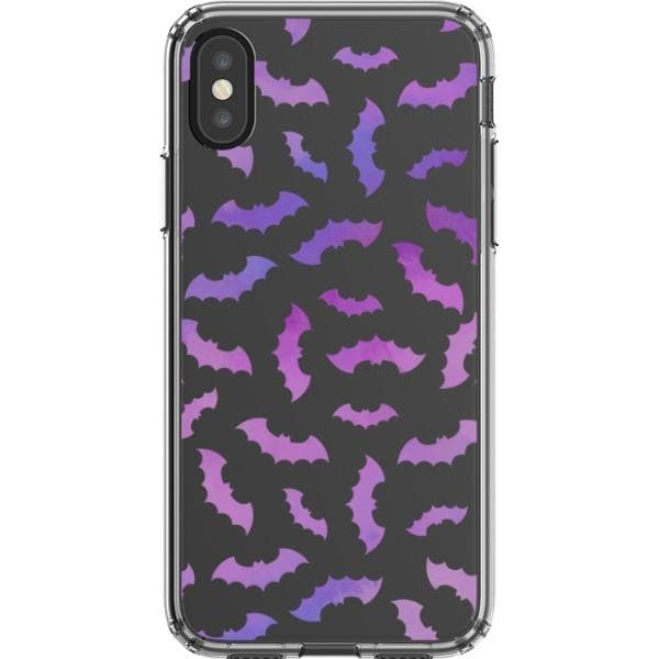 Purple Bats Clear Phone Case