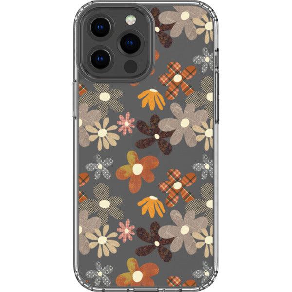 Retro Fall Flowers Clear Phone Case