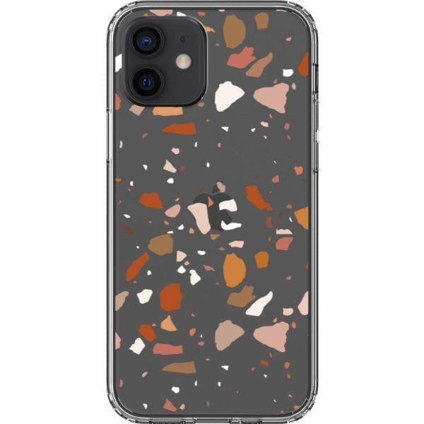 Rose Terracotta Terrazzo Clear Phone Case