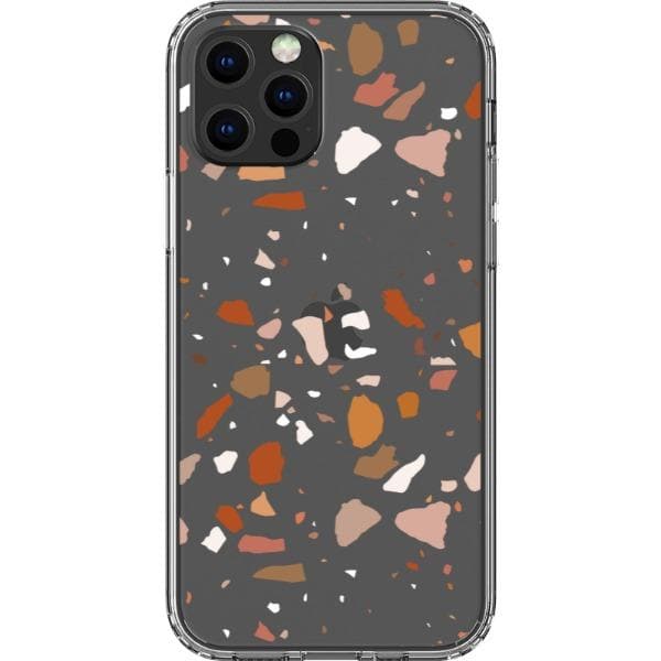 Rose Terracotta Terrazzo Clear Phone Case