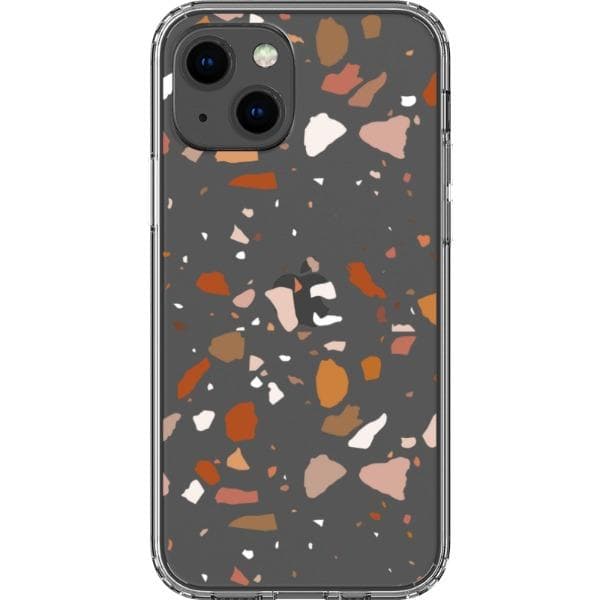 Rose Terracotta Terrazzo Clear Phone Case