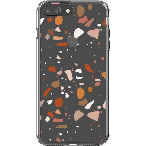 Rose Terracotta Terrazzo Clear Phone Case