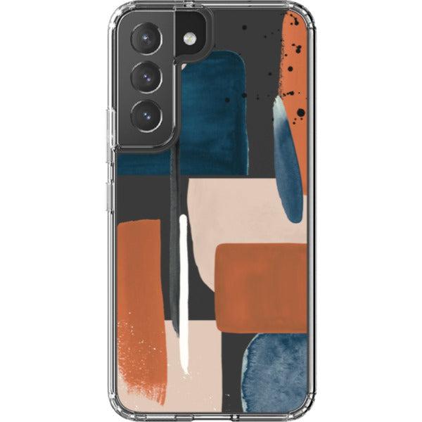 Rust Rose Navy Abstract Clear Phone Case