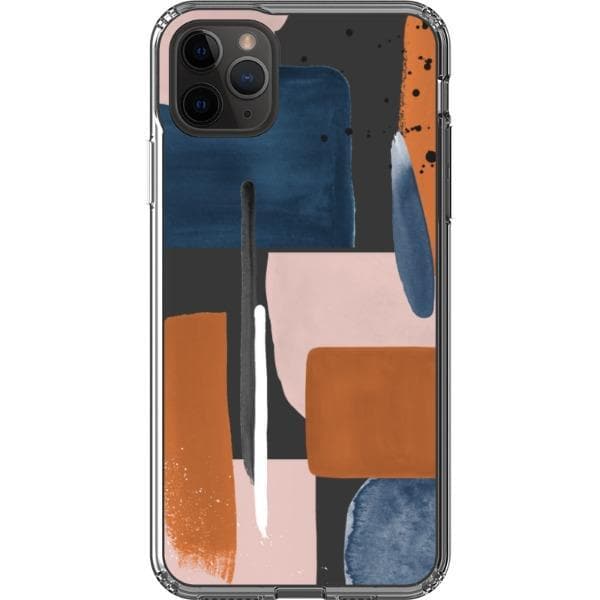 Rust Rose Navy Abstract Clear Phone Case