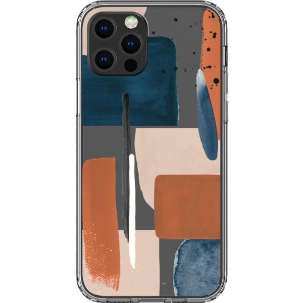 Rust Rose Navy Abstract Clear Phone Case