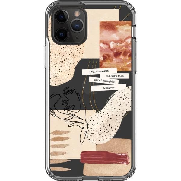 Rust Terracotta Collage Clear Phone Case