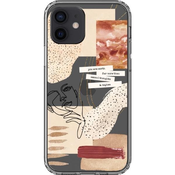 Rust Terracotta Collage Clear Phone Case