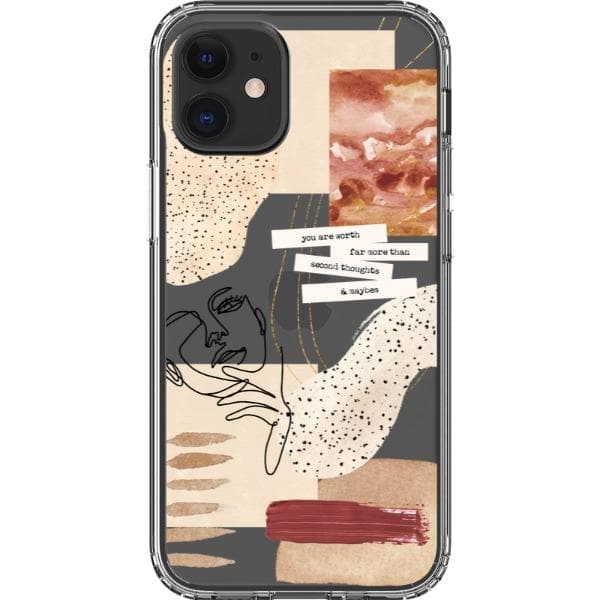 Rust Terracotta Collage Clear Phone Case