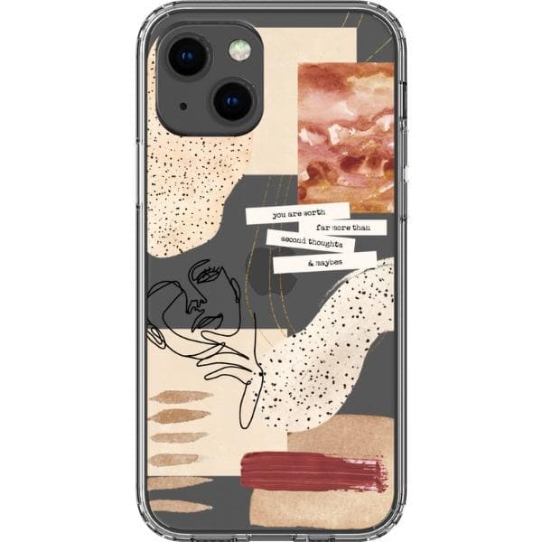 Rust Terracotta Collage Clear Phone Case