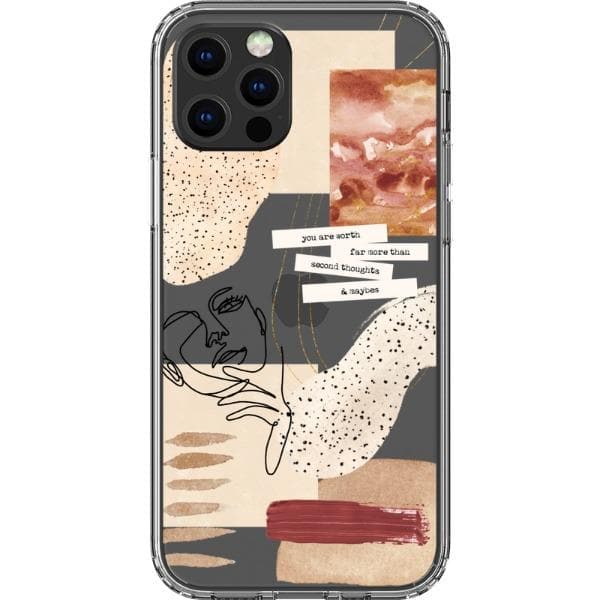 Rust Terracotta Collage Clear Phone Case