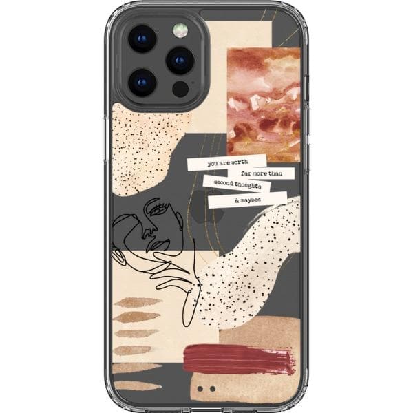 Rust Terracotta Collage Clear Phone Case